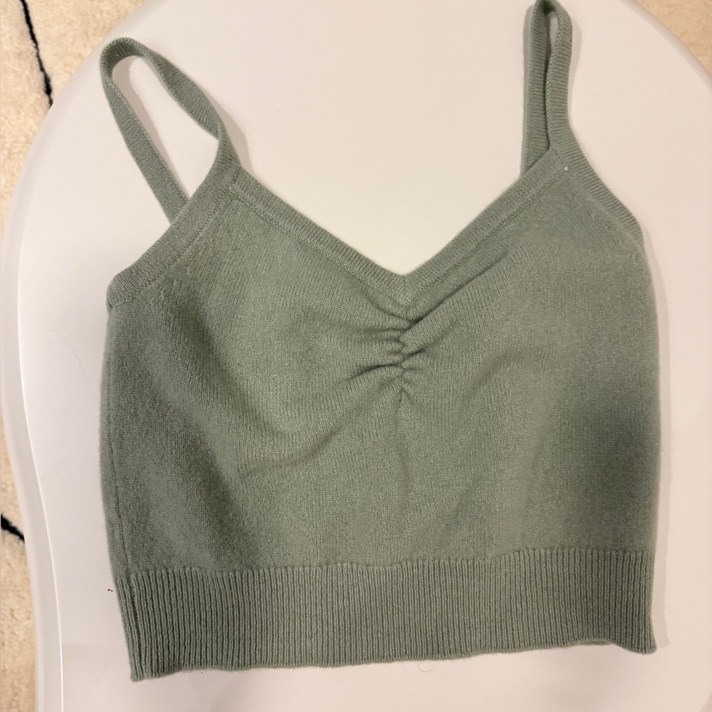 Sandro 100% Wool Olive Green Women's Knit Top